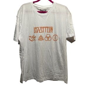 Led Zeppelin White Graphic Band T-Shirt NWOT Size 2X